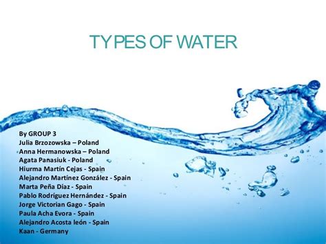 What are the 7 types of water?