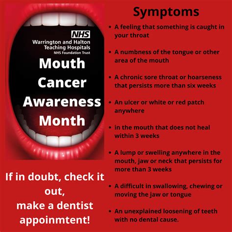 What are the 7 warning signs of mouth cancer?