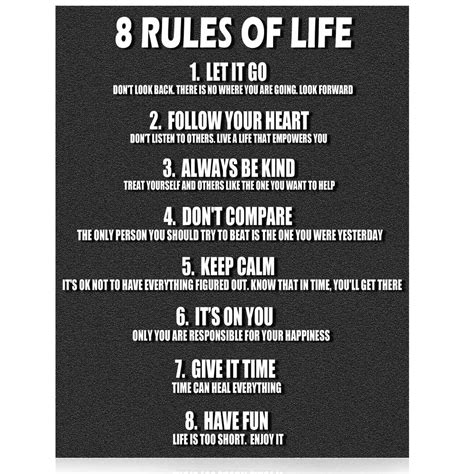 What are the 8 rules of life?
