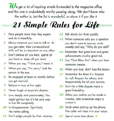 What are the 9 rules of life?