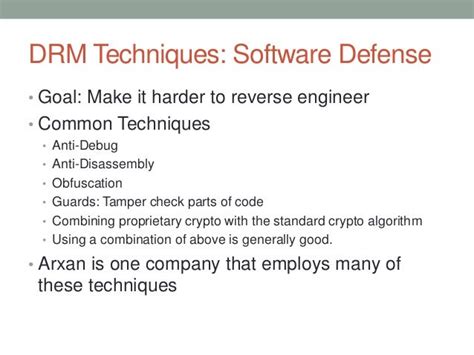 What are the DRM techniques?