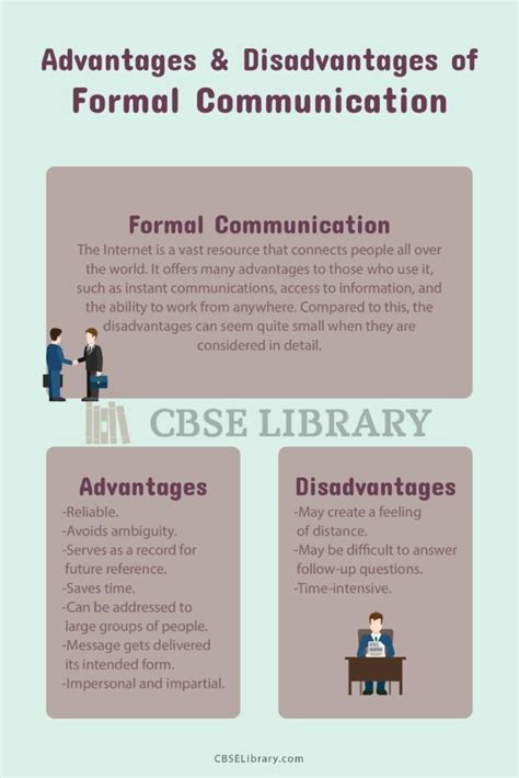 What are the advantages and disadvantages of formal communication?