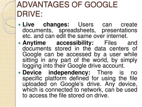 What are the advantages of Google Drive?
