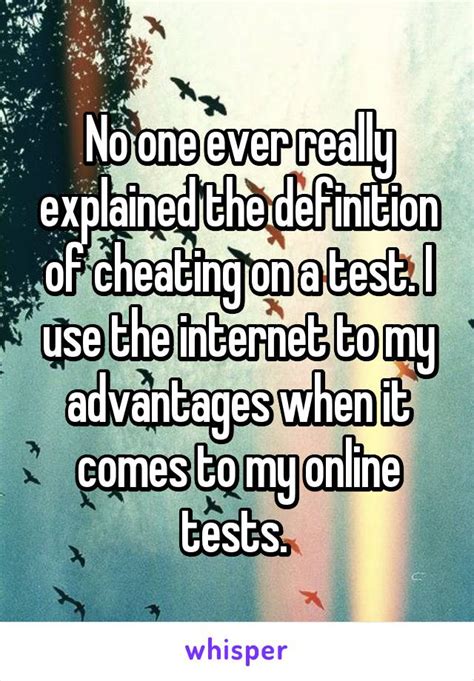What are the advantages of cheating in test?