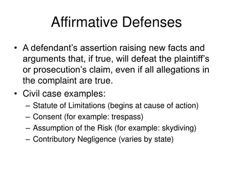 What are the affirmative defenses in Texas?