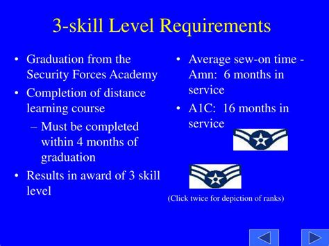 What are the air force skill levels?