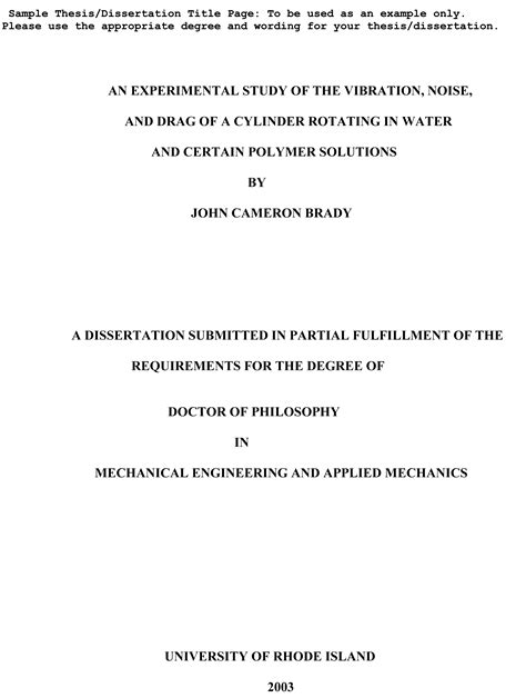 What are the best thesis title?
