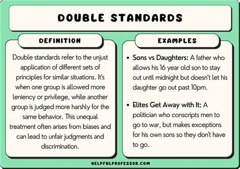 What are the characteristics of a double standard?