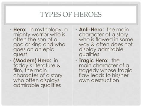 What are the characteristics of a hero in literature?