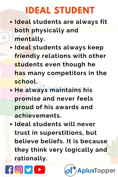 What are the characteristics of an ideal student?