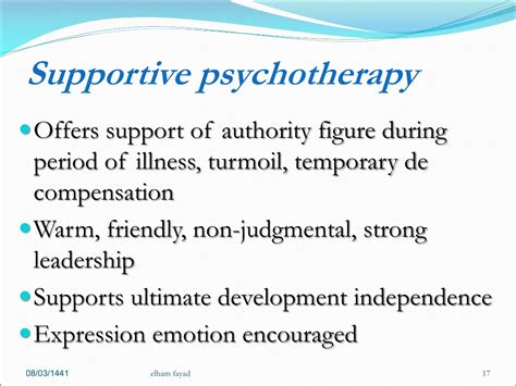 What are the characteristics of supportive therapy?