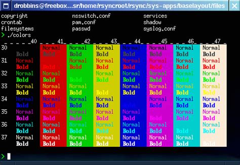What are the color codes in Linux?