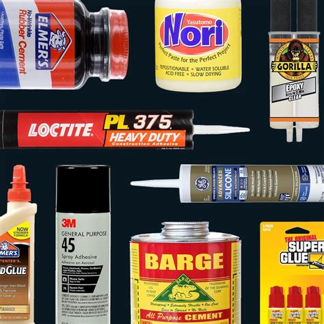 What are the common ingredients in adhesives?