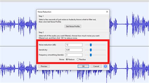 What are the default sound settings for Audacity?