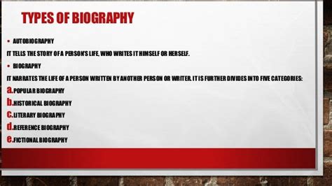 What are the different types of biography?