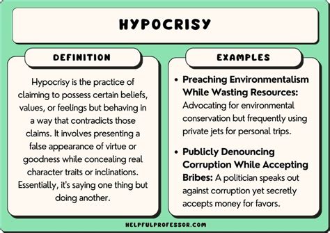 What are the different types of hypocrisy?