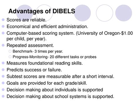 What are the disadvantages of Dibels?