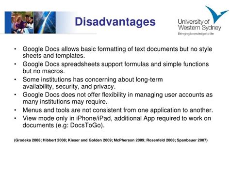 What are the disadvantages of Google Docs?