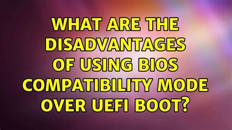 What are the disadvantages of UEFI BIOS?