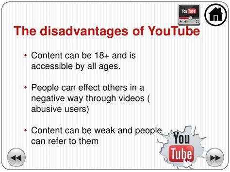 What are the disadvantages of YouTube?
