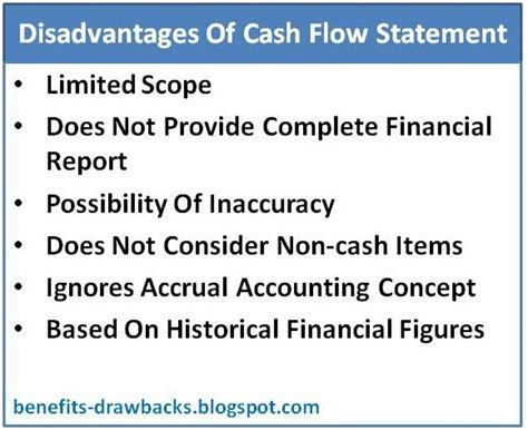 What are the disadvantages of cash flow?