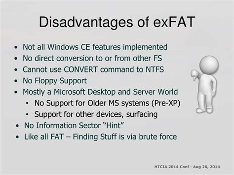 What are the disadvantages of exFAT?