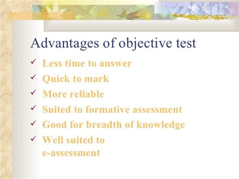 What are the disadvantages of objective type?