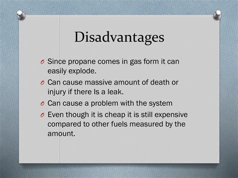 What are the disadvantages of propane?