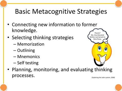 What are the elements of metacognition?