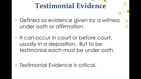 What are the four basic types of testimony?