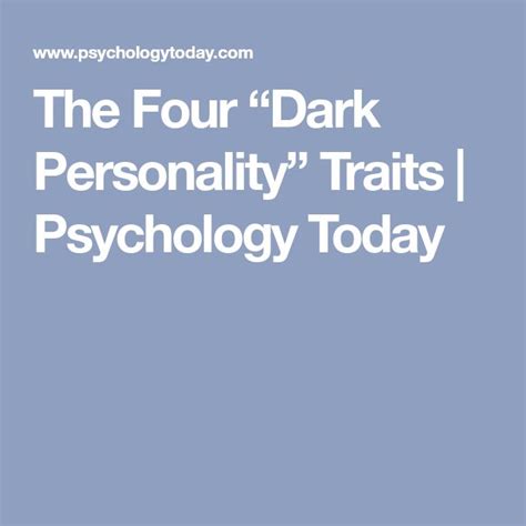 What are the four dark personalities?