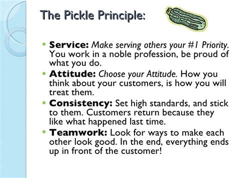 What are the four pickle principles?