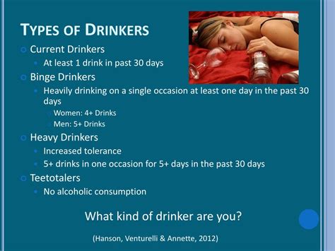What are the four types of drinkers?