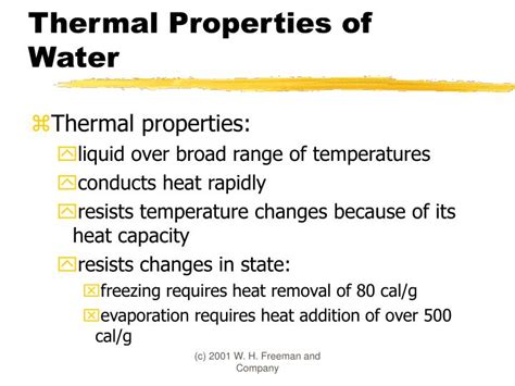 What are the heat properties of water?