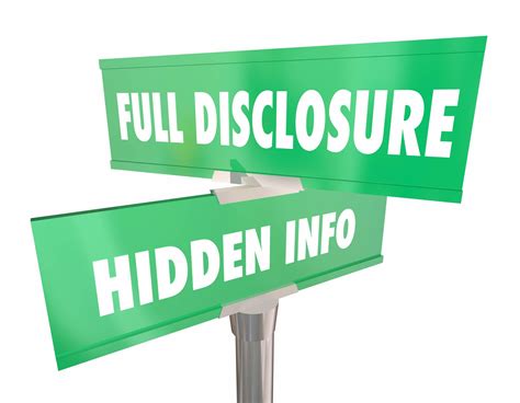What are the information that need not to be disclosed?