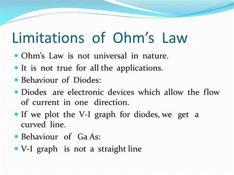 What are the limitations of Ohm's law?