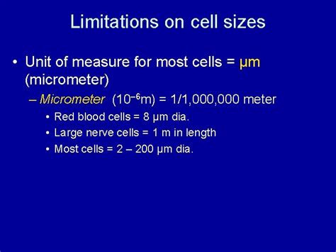 What are the limitations of measuring cell size?