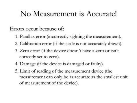 What are the major errors in measurement?