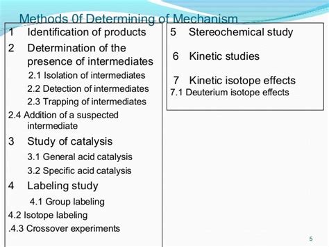 What are the methods of determining reaction mechanism?