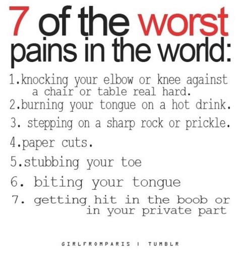 What are the most painful things in the world?