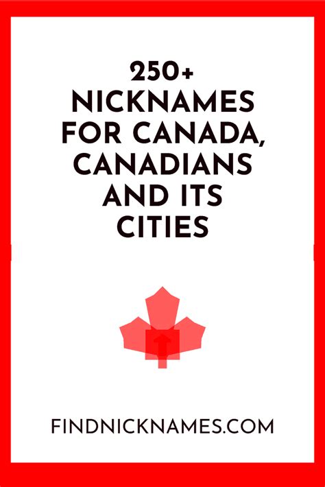 What are the nicknames of Canada?