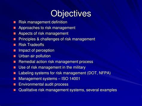 What are the objectives of risk management?