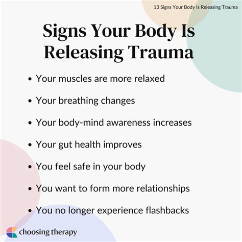 What are the physical signs your body is releasing trauma?