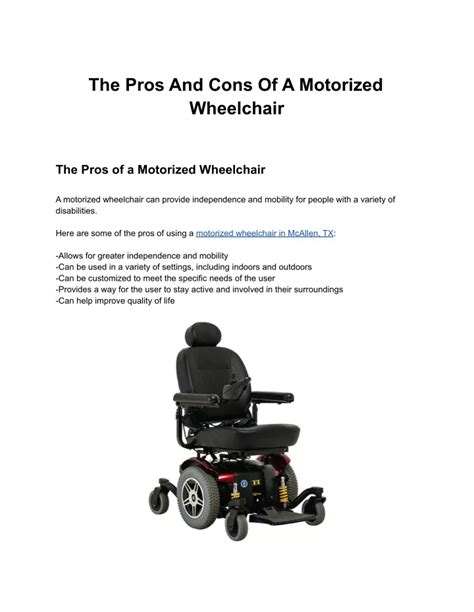 What are the pros and cons of a wheelchair?