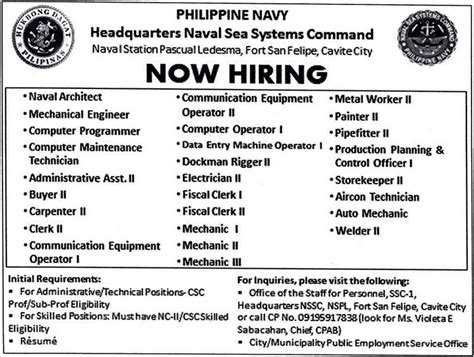 What are the qualifications for Navy job?