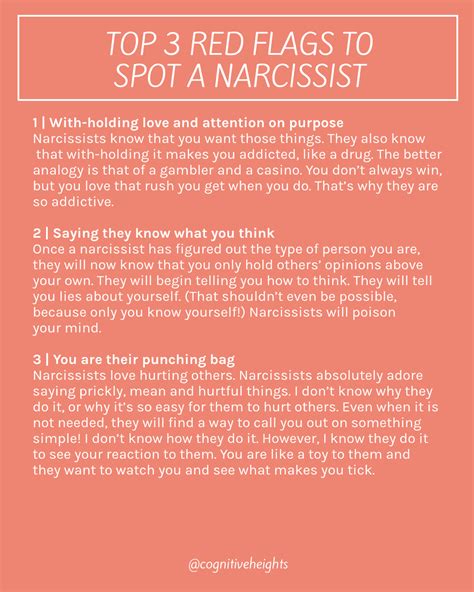 What are the red flags of a narcissist?