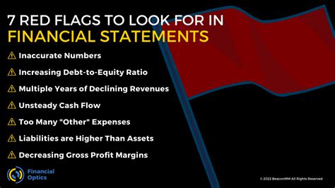 What are the red flags on bank statements?