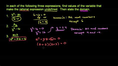 What are the restrictions on the domain of a rational expression?