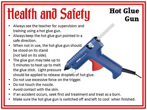 What are the risks of using a glue gun?