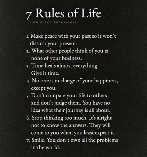 What are the rule of life?